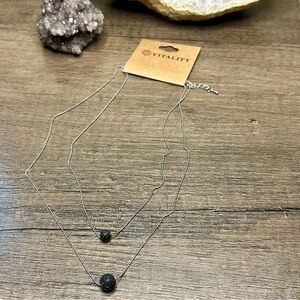 Silver Tone Iron Chain Lava Rock Diffuser Necklace